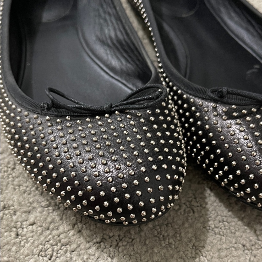 Saint Laurent YSL Studded Black women’s Ballet Flats size 41 us 10 used - Picture 2 of 9